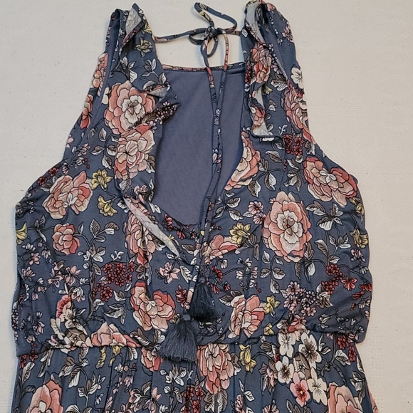 Loft dress floral sleeveless open back full skirt - Picture 8 of 10